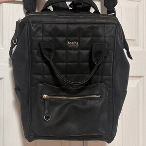 boscha faux leather quilted backpack